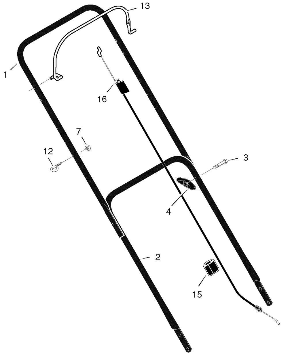 Handle Assembly Diagram and Parts List for 204212X92B 2005 Briggs and Stratton Lawn Mower